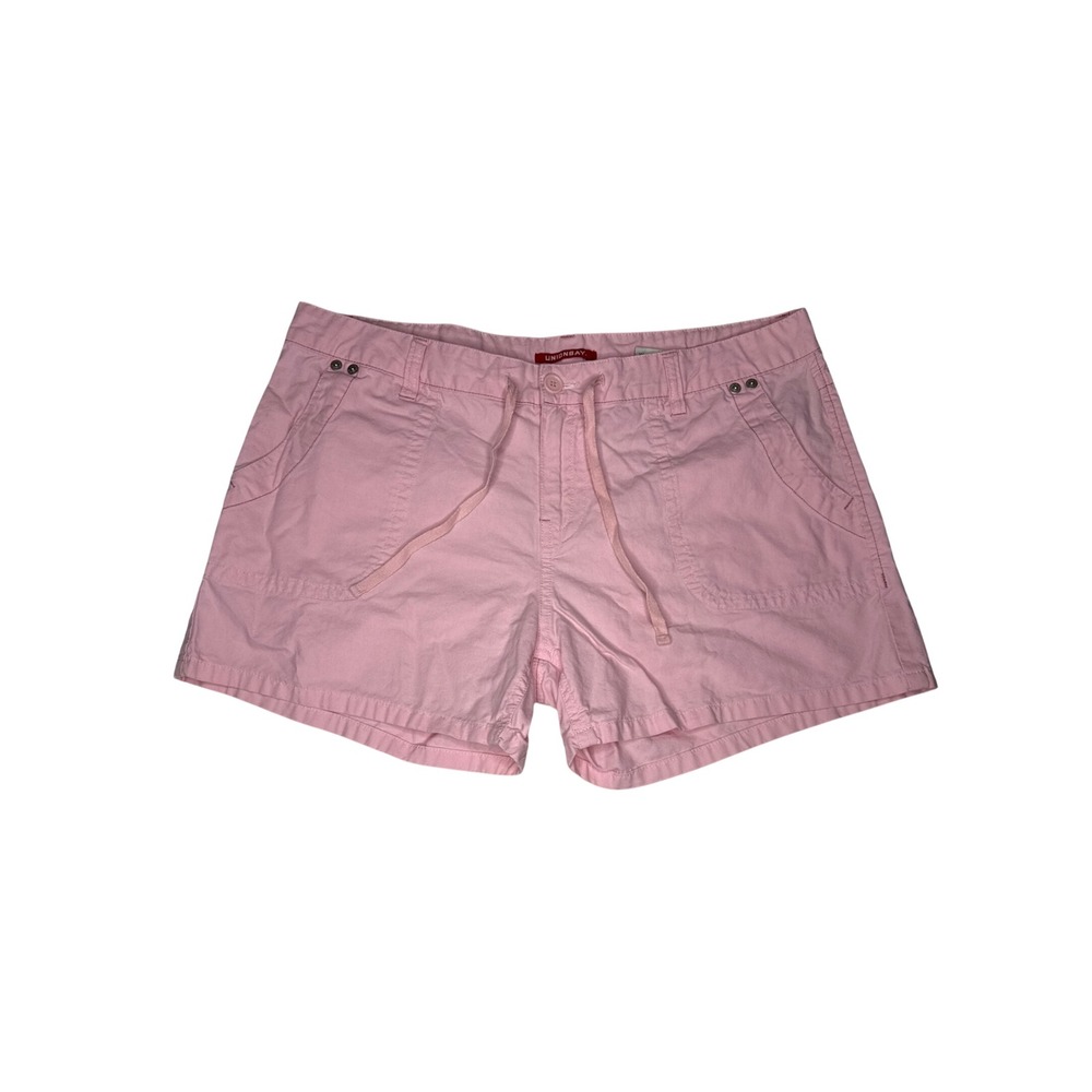 Unionbay Cargo Shorts Womens 13 Pink Cotton Casual Drawstring Hiking J1R0841